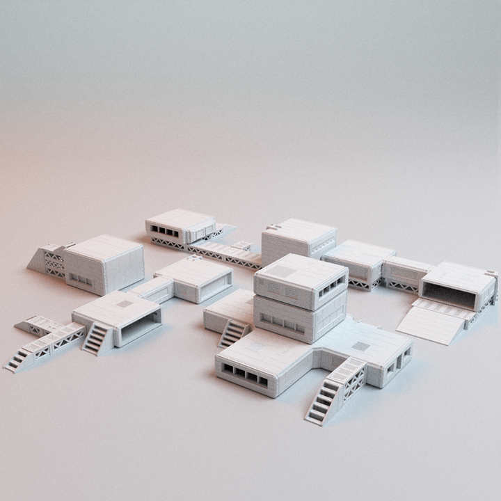 Corvus Games Terrain 3D printable Hopes Reach Core Set for 32mm - 35mm scifi grimdark tabletop wargaming