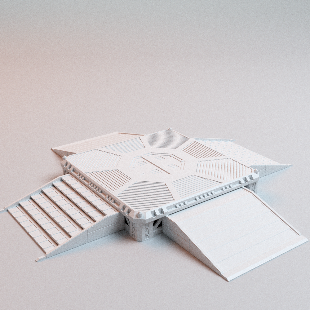 Corvus Games Terrain 3D printable Hopes Reach Landing Pad for 32mm - 35mm scifi grimdark tabletop wargaming