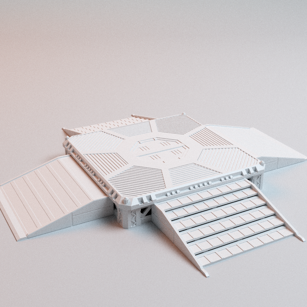Corvus Games Terrain 3D printable Hopes Reach Landing Pad for 32mm - 35mm scifi grimdark tabletop wargaming