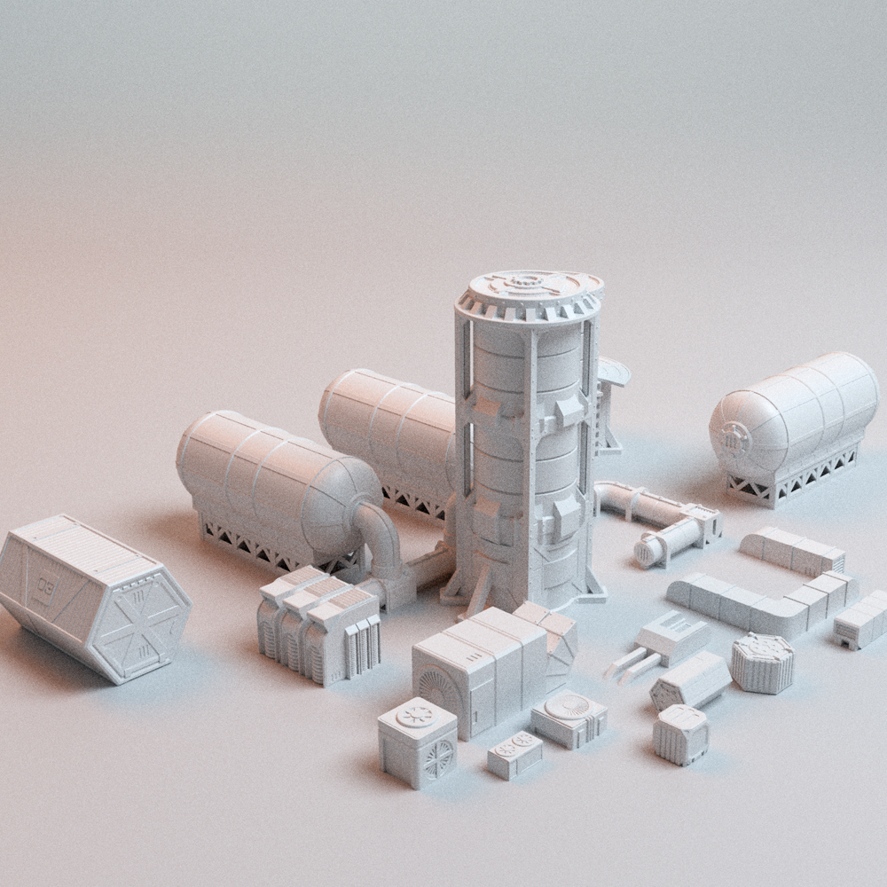 Corvus Games Terrain 3D printable Hopes Reach Scatter Pack for 32mm - 35mm scifi grimdark tabletop wargaming