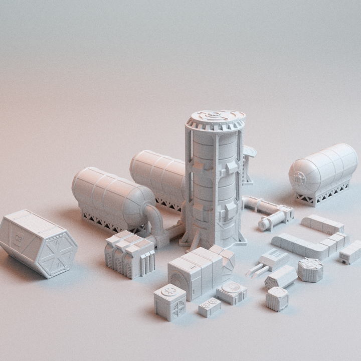 Corvus Games Terrain 3D printable Hopes Reach Scatter Pack for 32mm - 35mm scifi grimdark tabletop wargaming