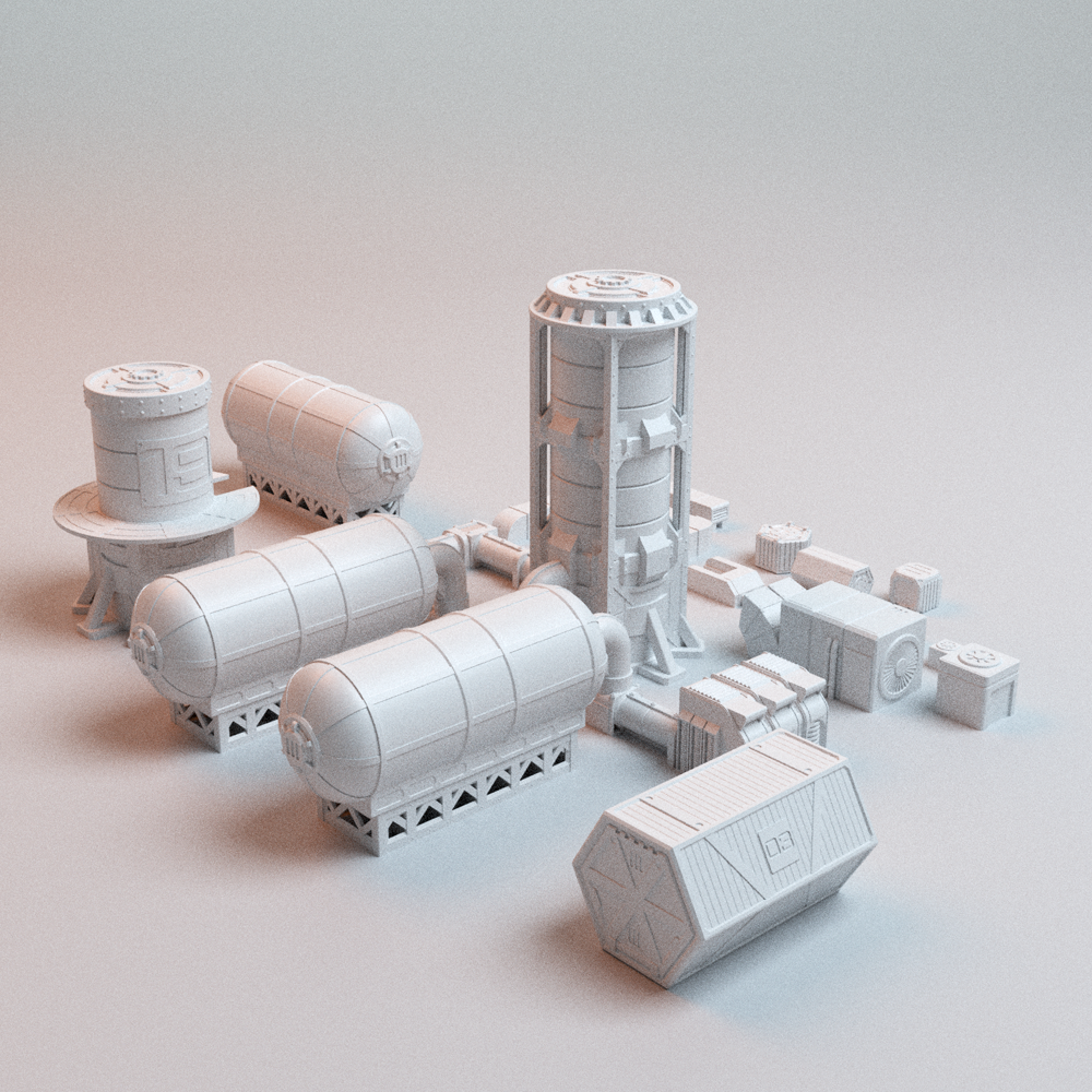 Corvus Games Terrain 3D printable Hopes Reach Scatter Pack for 32mm - 35mm scifi grimdark tabletop wargaming
