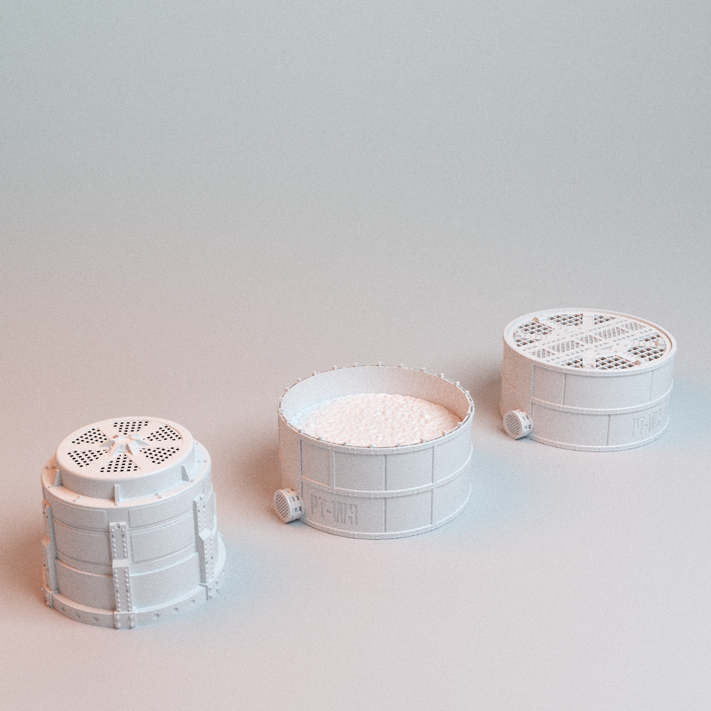 Corvus Games Terrain 3D printable Large Chemical Tanks for 28mm - 32mm scifi grimdark tabletop wargaming