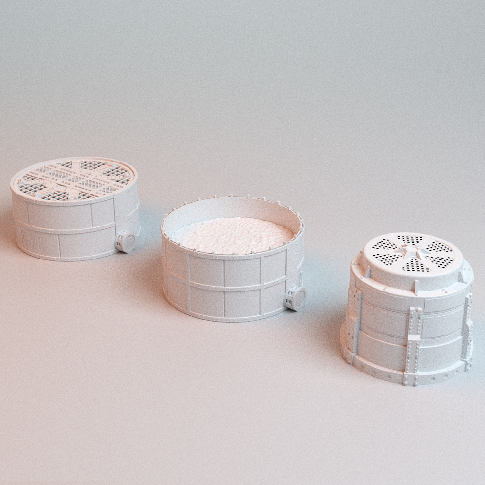 Corvus Games Terrain 3D printable Large Chemical Tanks for 28mm - 32mm scifi grimdark tabletop wargaming