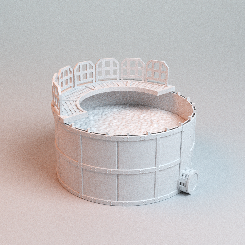 Corvus Games Terrain 3D printable Large Chemical Tanks for 28mm - 32mm scifi grimdark tabletop wargaming