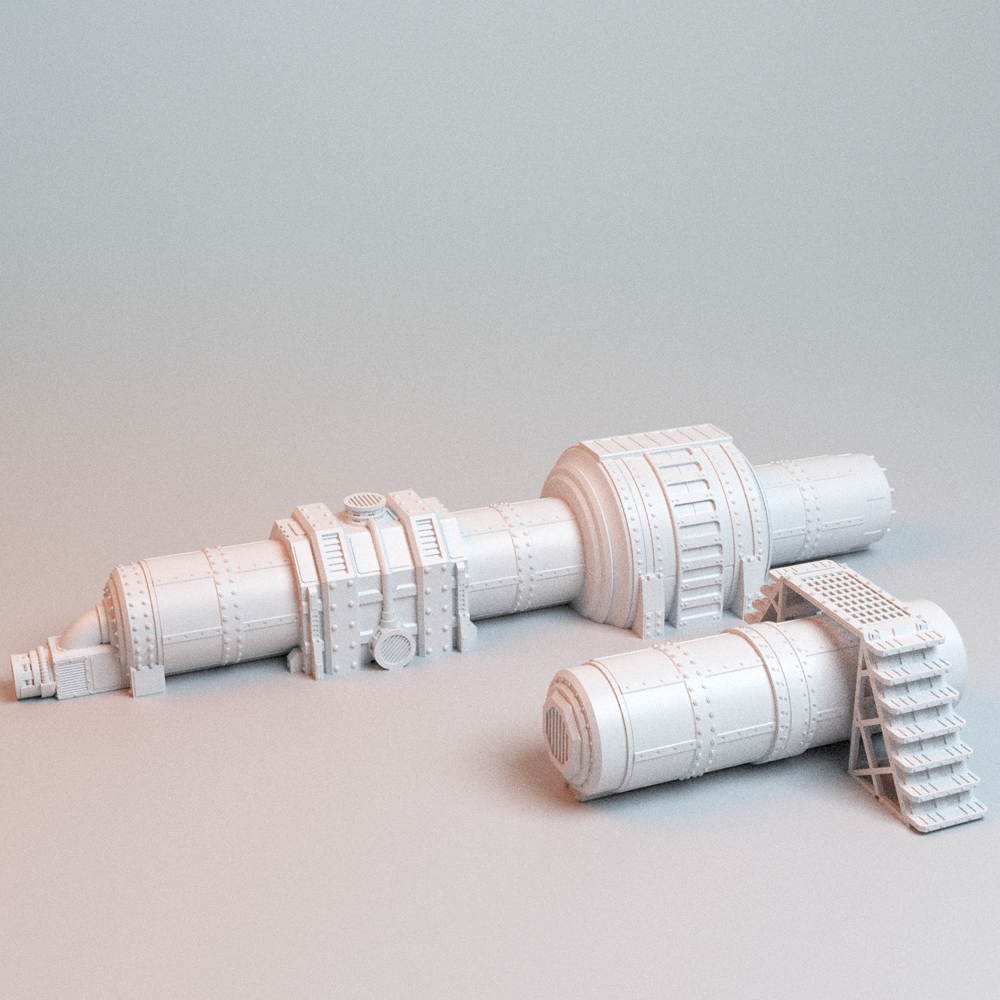 Corvus Games Terrain 3D printable Large Modular Pipeline for 28mm - 32mm scifi grimdark tabletop wargaming