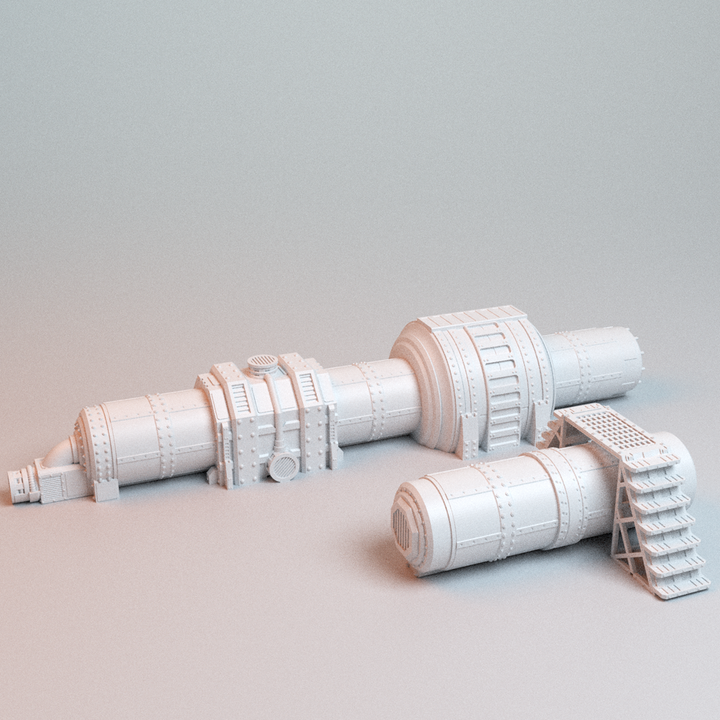 Corvus Games Terrain 3D printable Large Modular Pipeline for 28mm - 32mm scifi grimdark tabletop wargaming