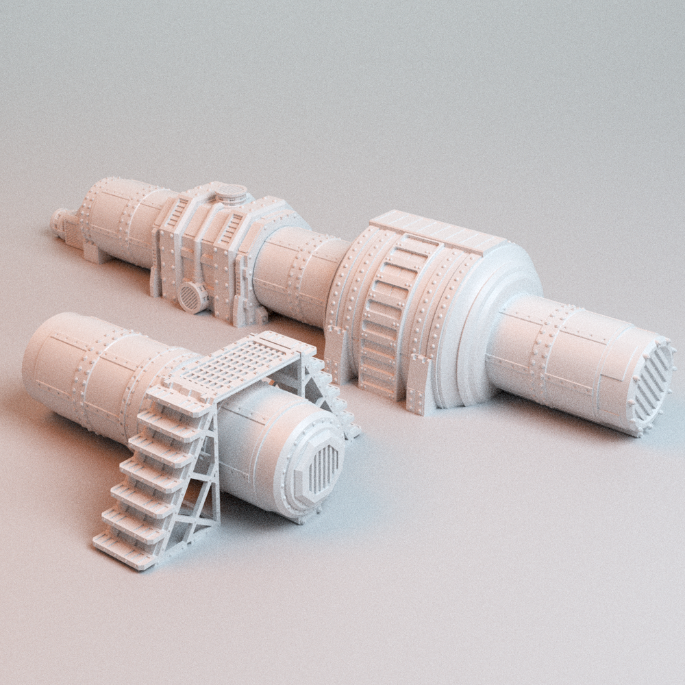Corvus Games Terrain 3D printable Large Modular Pipeline for 28mm - 32mm scifi grimdark tabletop wargaming