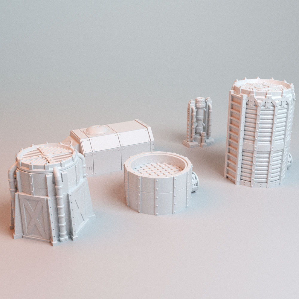 Corvus Games Terrain 3D printable Large Scatter Scenery for 28mm - 32mm scifi grimdark tabletop wargaming