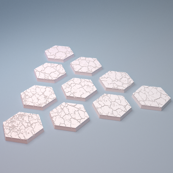 Corvus Games Terrain 3D printable Mecha City One Urban Concrete Hex Bases for 6mm scifi tabletop wargaming
