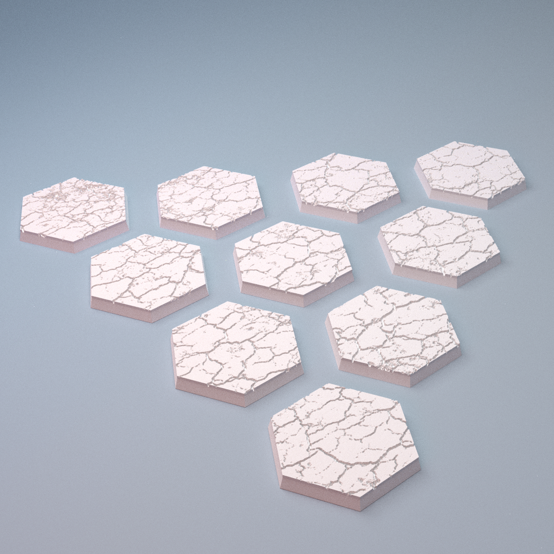 Corvus Games Terrain 3D printable Mecha City One Urban Concrete Hex Bases for 6mm scifi tabletop wargaming