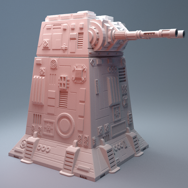 Corvus Games Terrain 3D printable MidRim City Turbolaser Defence Tower for 28mm - 34mm scifi tabletop wargaming
