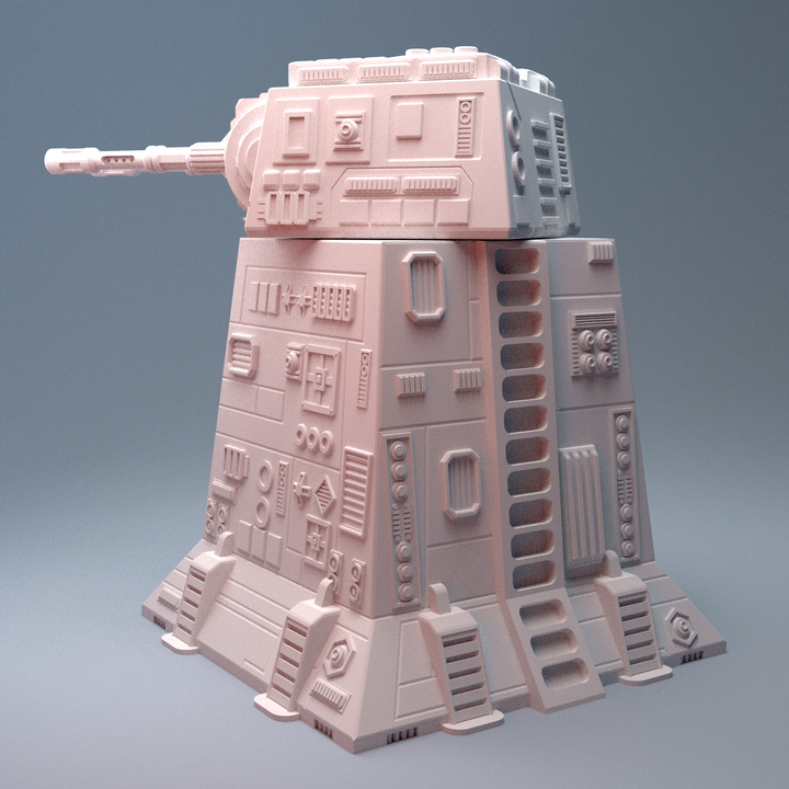 Corvus Games Terrain 3D printable MidRim City Turbolaser Defence Tower for 28mm - 34mm scifi tabletop wargaming
