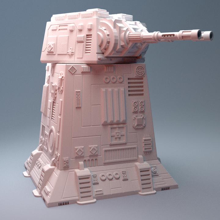 Corvus Games Terrain 3D printable MidRim City Turbolaser Defence Tower for 28mm - 34mm scifi tabletop wargaming