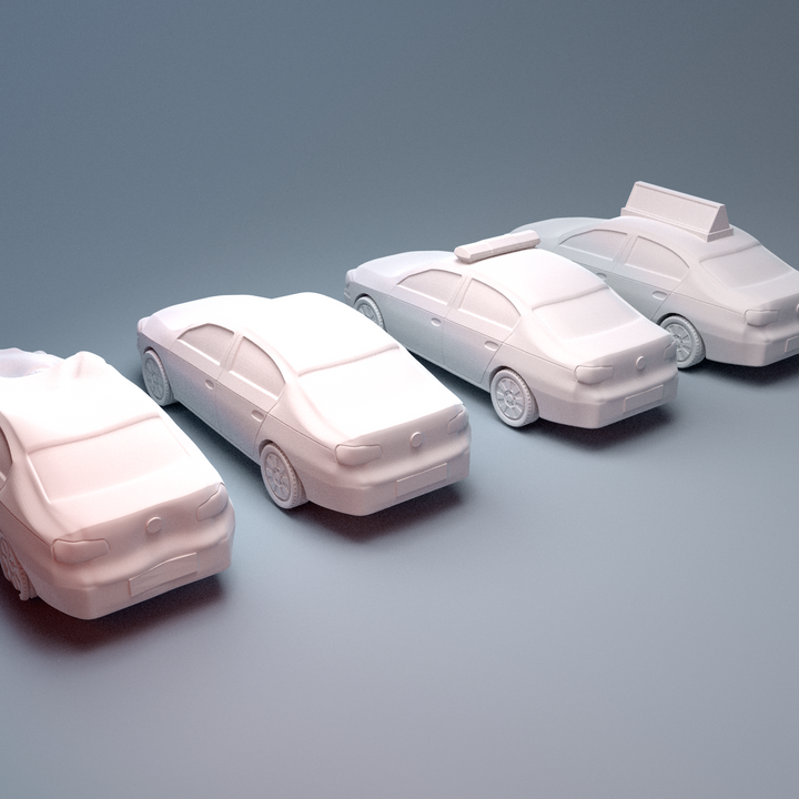 Corvus Games Terrain 3D printable Mid size car for 28mm - 40mm urban tabletop wargaming