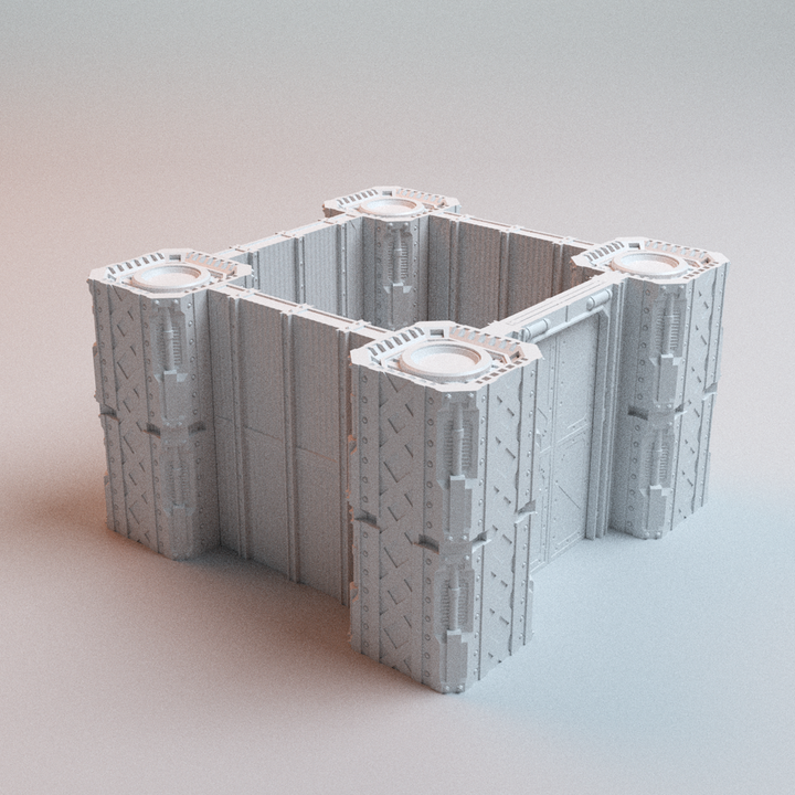 Corvus Games Terrain 3D printable Modular Factory Warehouse for 28mm - 32mm scale grimdark scifi tabletop wargaming