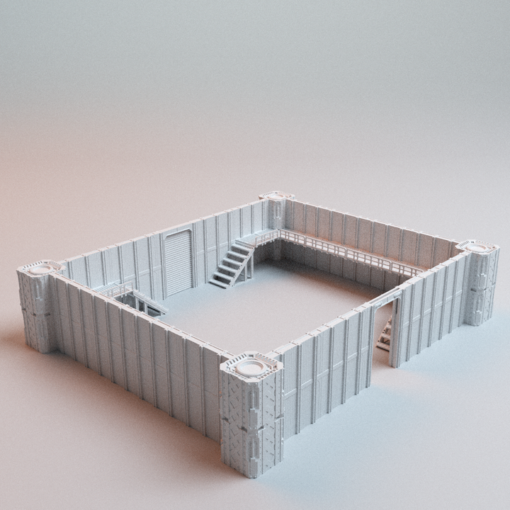Corvus Games Terrain 3D printable Modular Factory Warehouse for 28mm - 32mm scale grimdark scifi tabletop wargaming