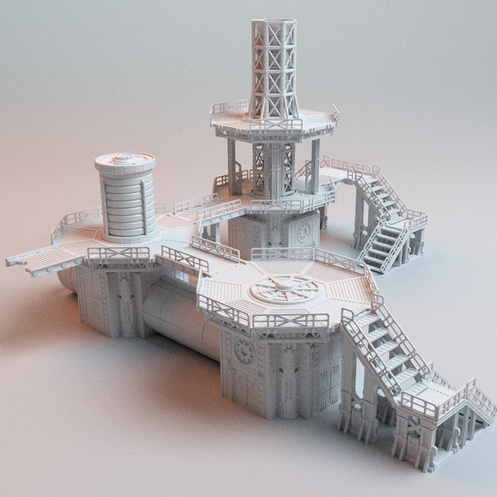 Corvus Games Terrain 3D printable Modular UnderNidus Grimdark Refinery for 28mm - 32mm scale grimdark scifi tabletop wargaming