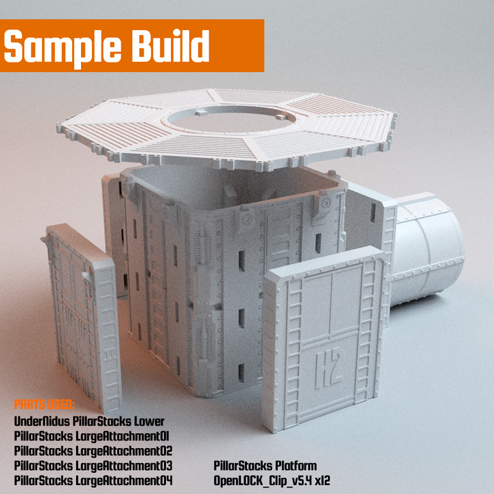 Corvus Games Terrain 3D printable Modular UnderNidus Grimdark Refinery for 28mm - 32mm scale grimdark scifi tabletop wargaming