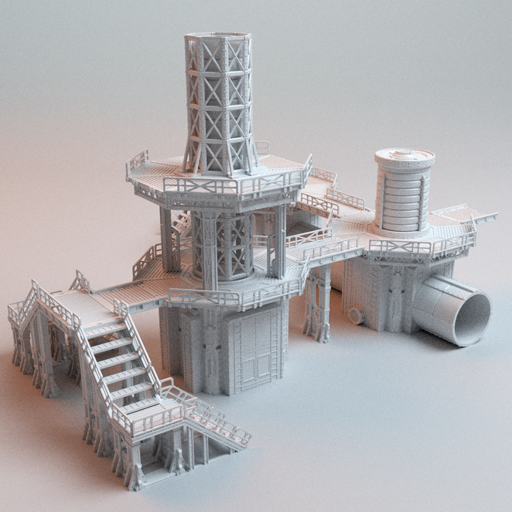 Corvus Games Terrain 3D printable Modular UnderNidus Grimdark Refinery for 28mm - 32mm scale grimdark scifi tabletop wargaming