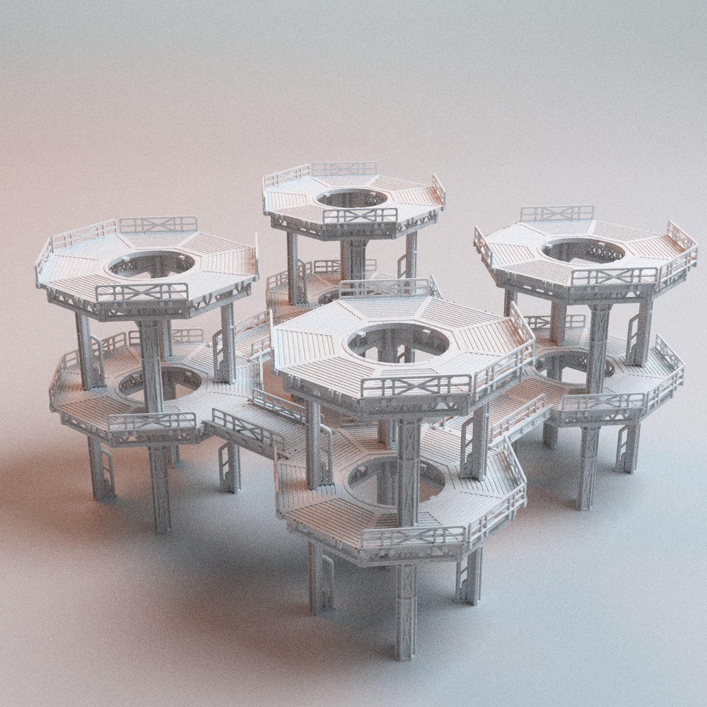 Corvus Games Terrain 3D printable Modular UnderNidus Grimdark Refinery for 28mm - 32mm scale grimdark scifi tabletop wargaming