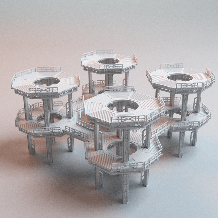 Corvus Games Terrain 3D printable Modular UnderNidus Grimdark Refinery for 28mm - 32mm scale grimdark scifi tabletop wargaming