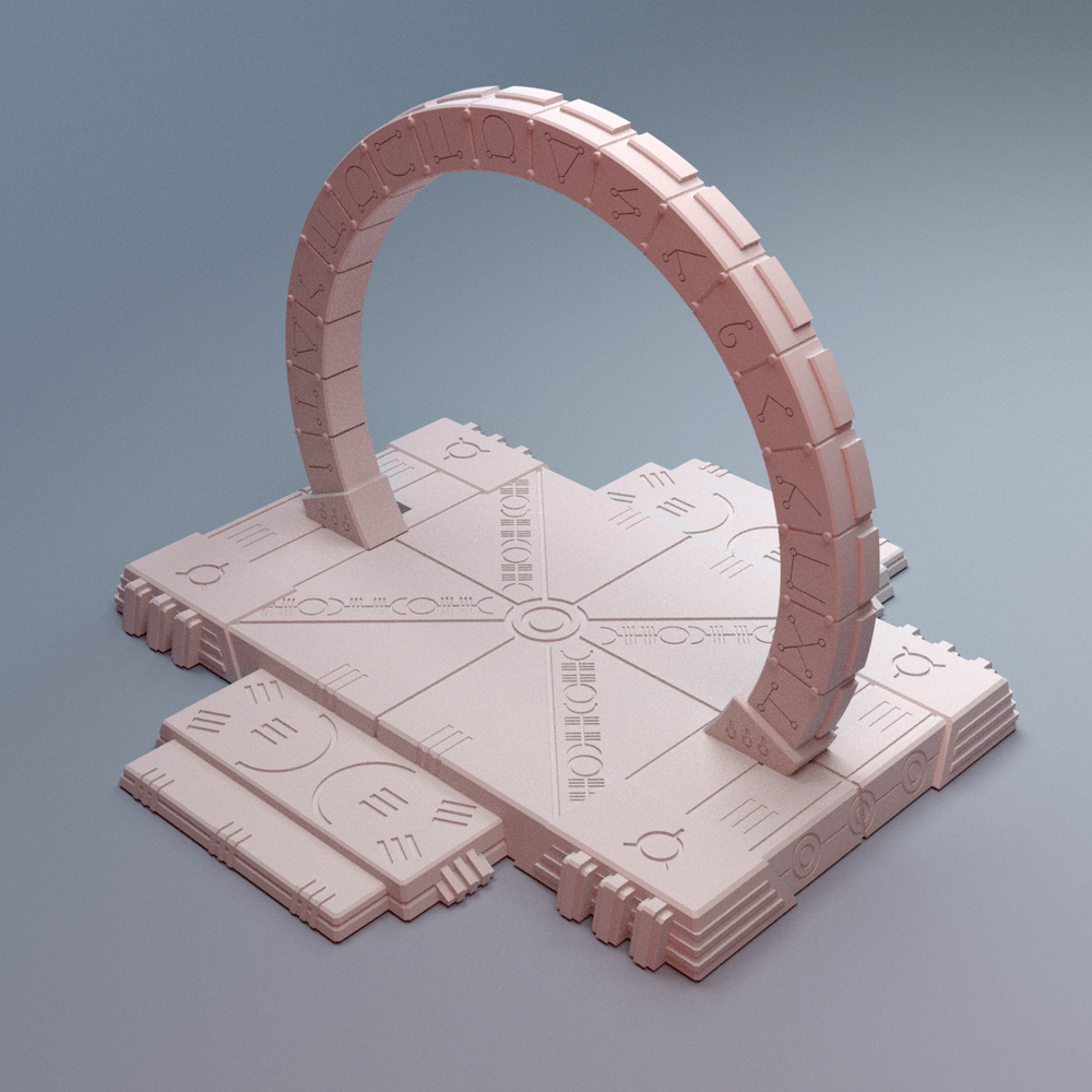 Corvus Games Terrain 3D printable NekroWorld Circle Gateway terrain for 28mm - 40mm grimdark scifi tabletop wargaming