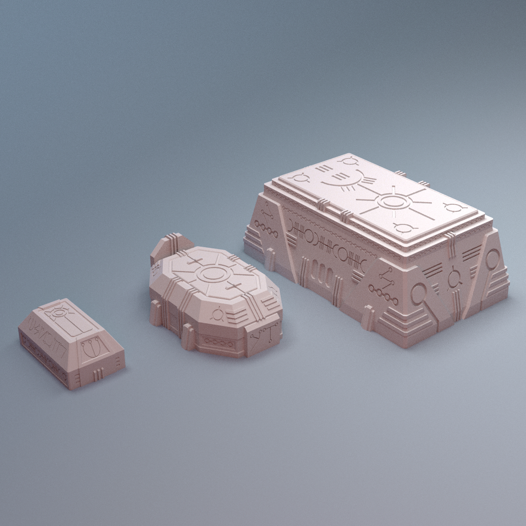 Corvus Games Terrain 3D printable NekroWorld Tombs terrain for 28mm - 40mm grimdark scifi tabletop wargaming