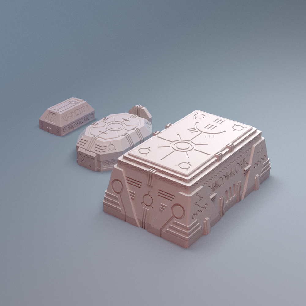 Corvus Games Terrain 3D printable NekroWorld Tombs terrain for 28mm - 40mm grimdark scifi tabletop wargaming