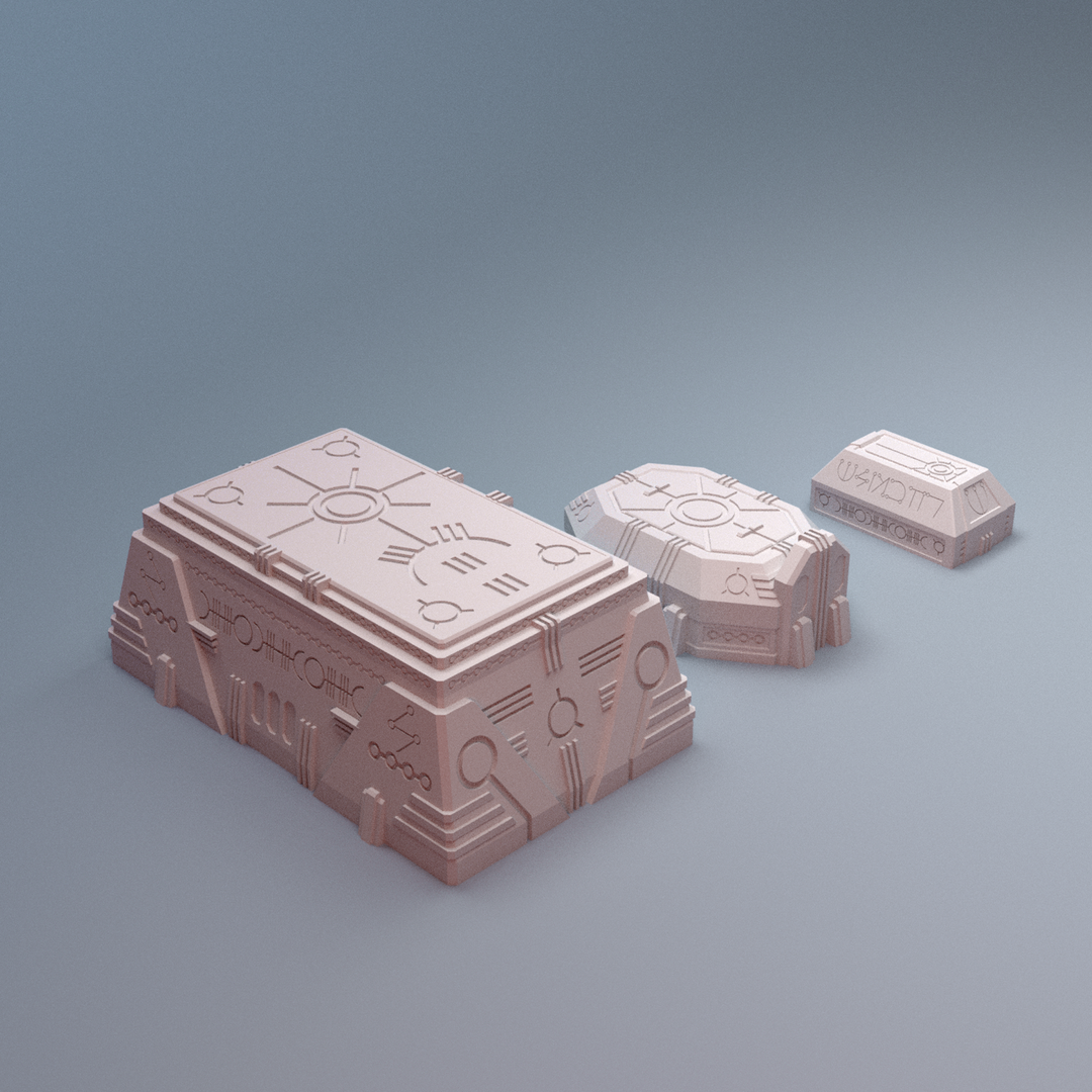 Corvus Games Terrain 3D printable NekroWorld Tombs terrain for 28mm - 40mm grimdark scifi tabletop wargaming