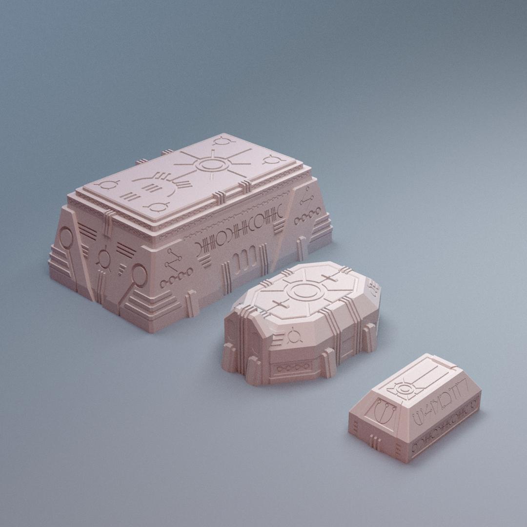 Corvus Games Terrain 3D printable NekroWorld Tombs terrain for 28mm - 40mm grimdark scifi tabletop wargaming