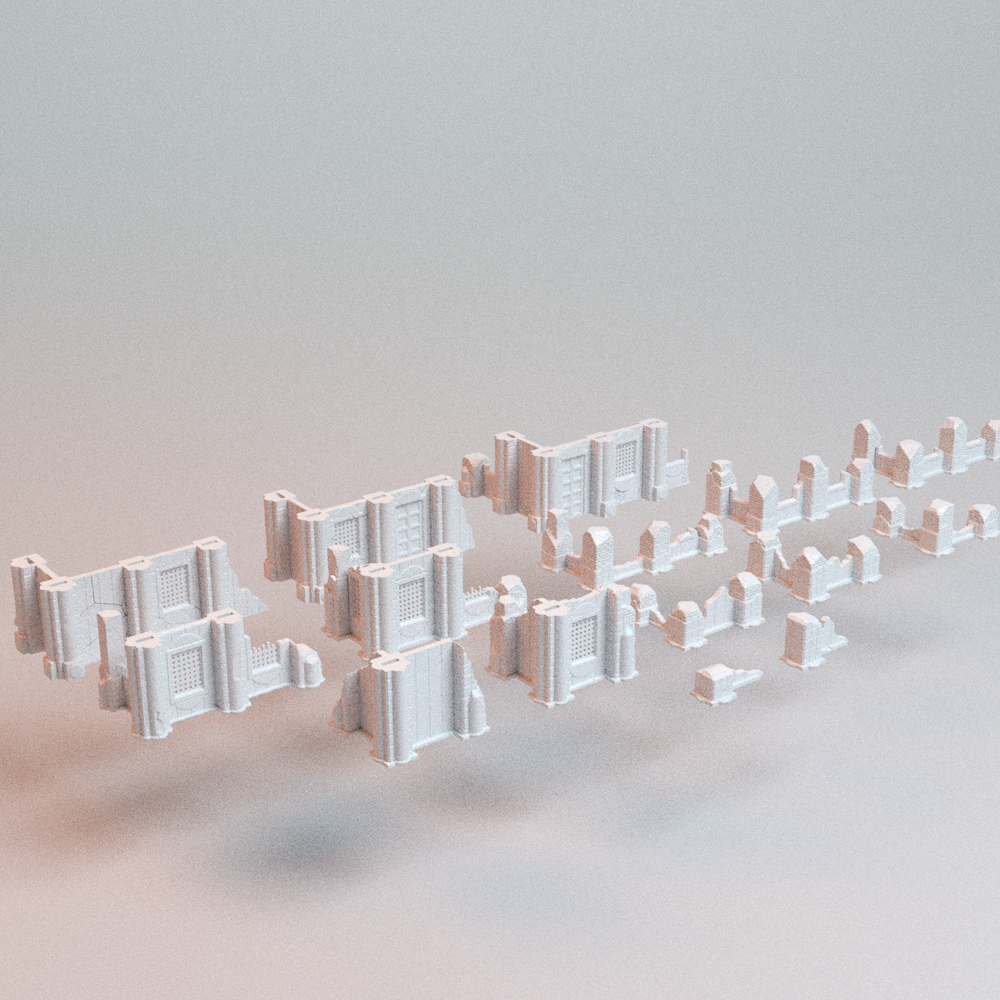 Corvus Games Terrain 3D printable Omni Present Ruins for 28mm - 32mm scifi fantasy trench wars tabletop wargaming