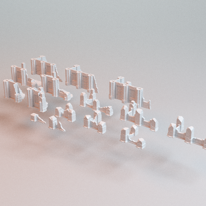 Corvus Games Terrain 3D printable Omni Present Ruins for 28mm - 32mm scifi fantasy trench wars tabletop wargaming