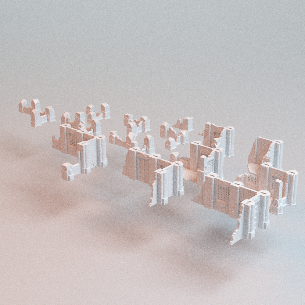 Corvus Games Terrain 3D printable Omni Present Ruins for 28mm - 32mm scifi fantasy trench wars tabletop wargaming