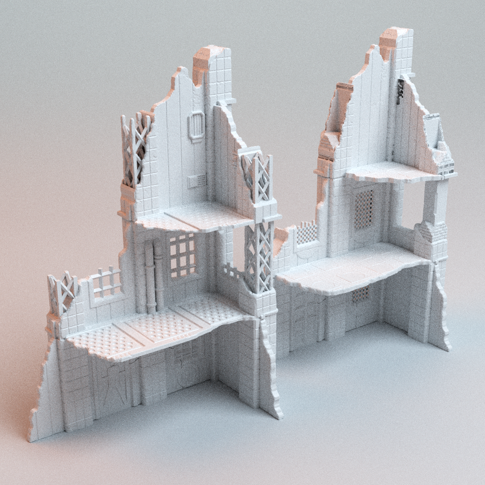 Corvus Games Terrain 3D printable Omni Present Ruins for 28mm - 32mm scifi fantasy trench wars tabletop wargaming