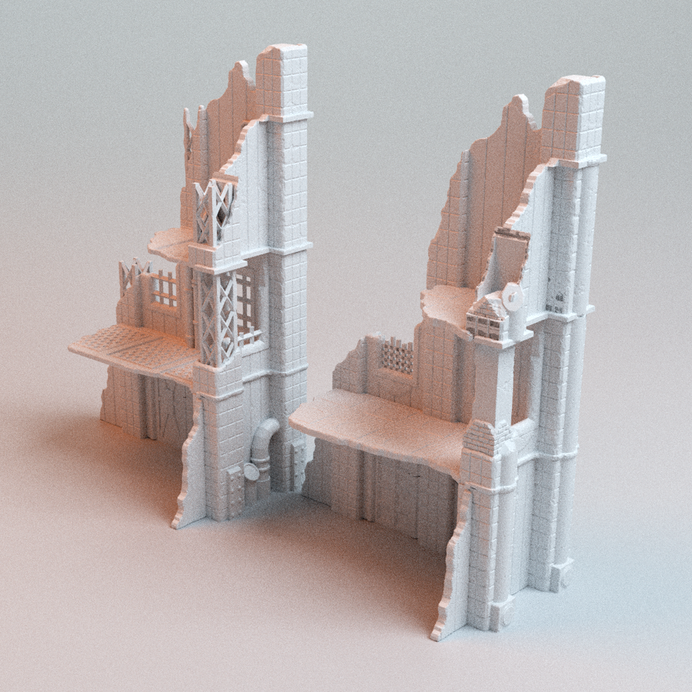 Corvus Games Terrain 3D printable Omni Present Ruins for 28mm - 32mm scifi fantasy trench wars tabletop wargaming