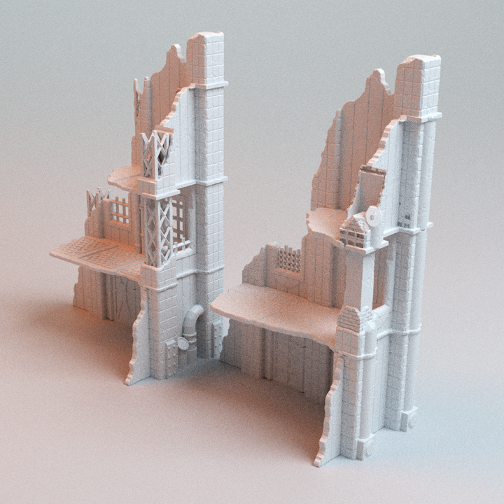 Corvus Games Terrain 3D printable Omni Present Ruins for 28mm - 32mm scifi fantasy trench wars tabletop wargaming