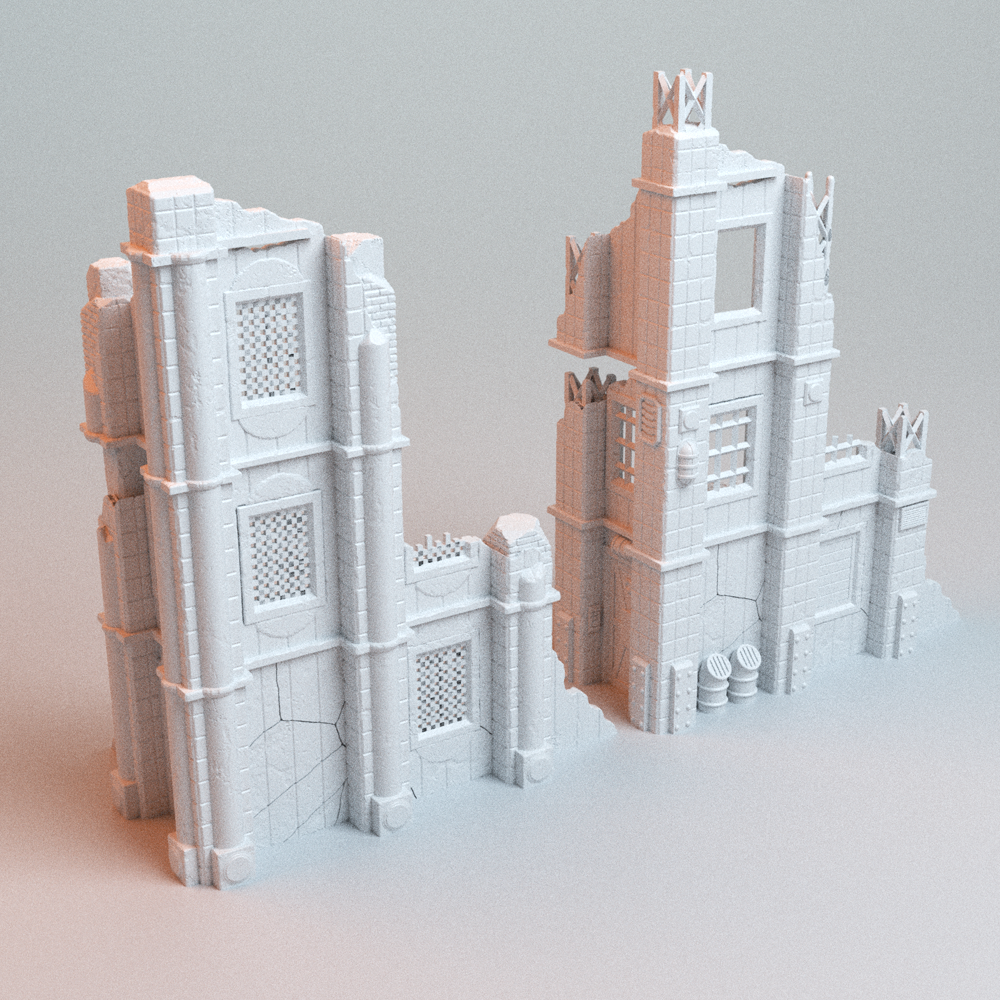Corvus Games Terrain 3D printable Omni Present Ruins for 28mm - 32mm scifi fantasy trench wars tabletop wargaming