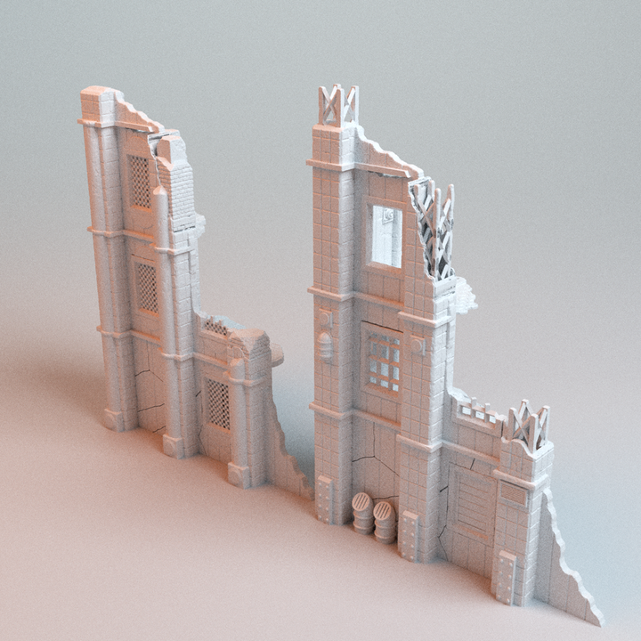 Corvus Games Terrain 3D printable Omni Present Ruins for 28mm - 32mm scifi fantasy trench wars tabletop wargaming