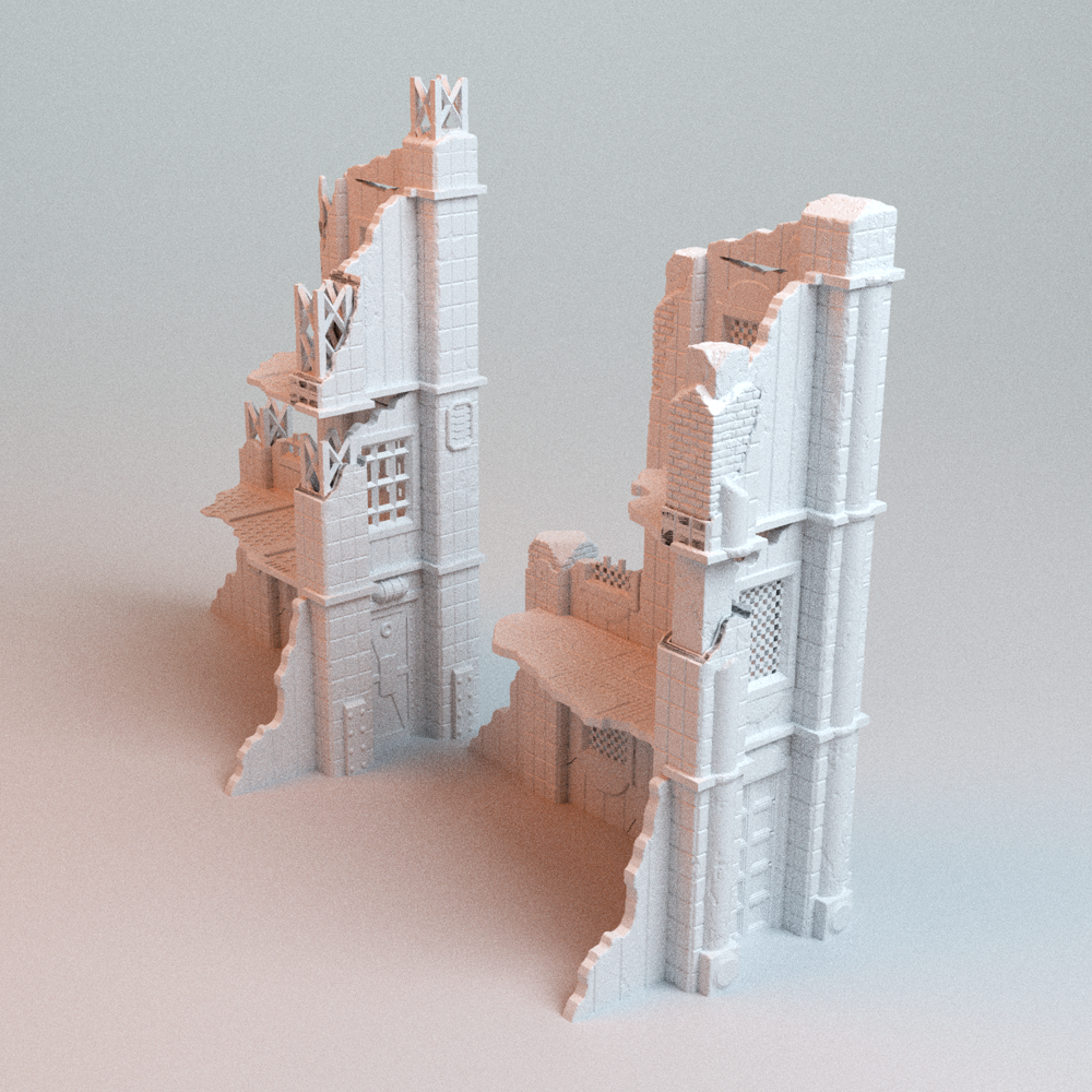 Corvus Games Terrain 3D printable Omni Present Ruins for 28mm - 32mm scifi fantasy trench wars tabletop wargaming
