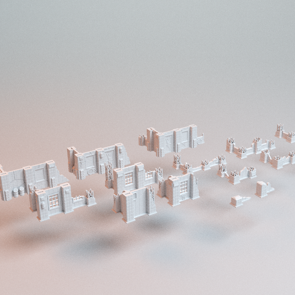 Corvus Games Terrain 3D printable Omni Present Ruins for 28mm - 32mm scifi fantasy trench wars tabletop wargaming
