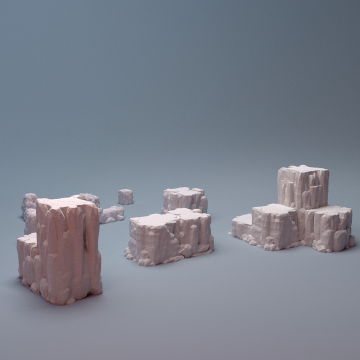 Corvus Games Terrain 3D printable Rock Cubes for 28mm - 40mm scifi tabletop wargaming1