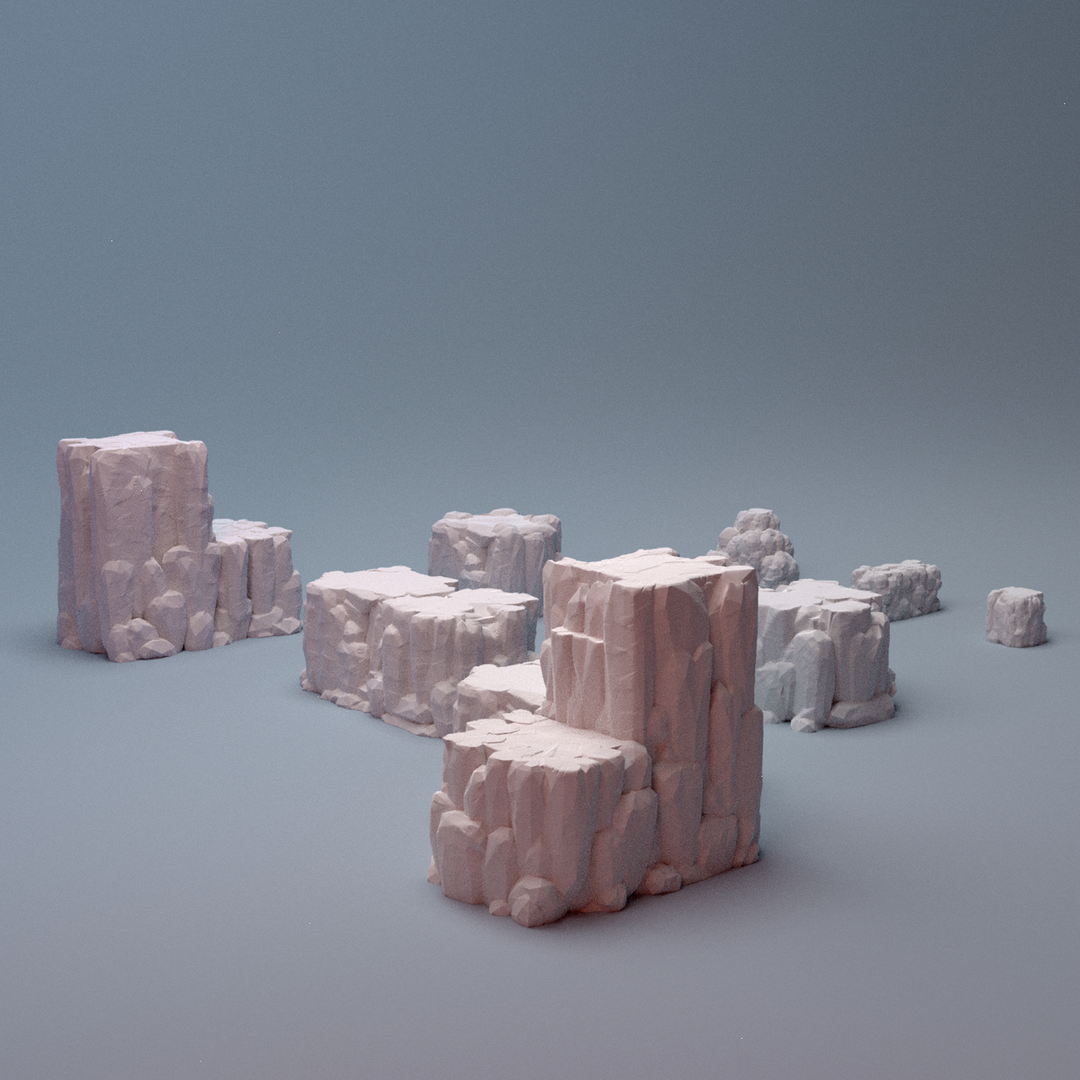 Corvus Games Terrain 3D printable Rock Cubes for 28mm - 40mm scifi tabletop wargaming1