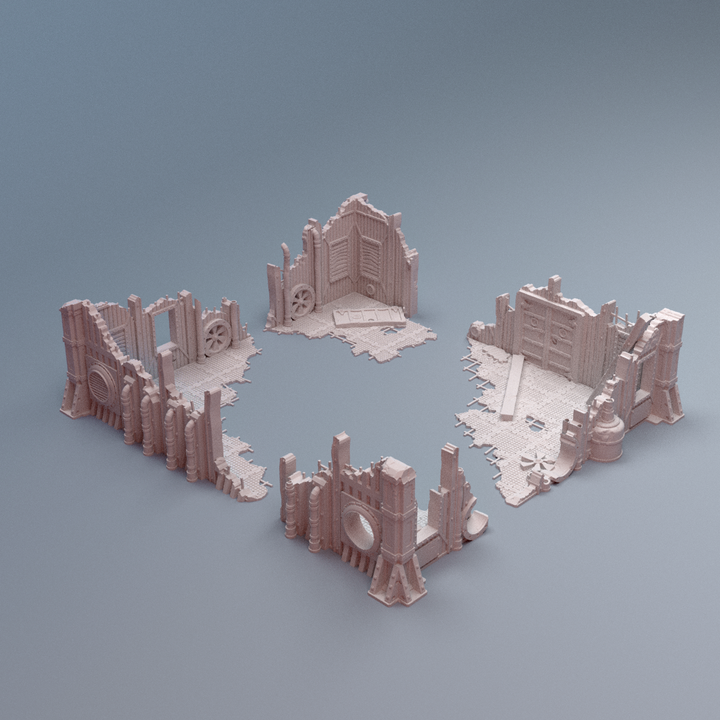 Corvus Games Terrain 3D printable Secundus Ruins terrain for 28mm - 40mm grimdark scifi tabletop wargaming