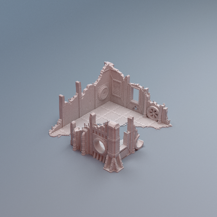 Corvus Games Terrain 3D printable Secundus Ruins terrain for 28mm - 40mm grimdark scifi tabletop wargaming