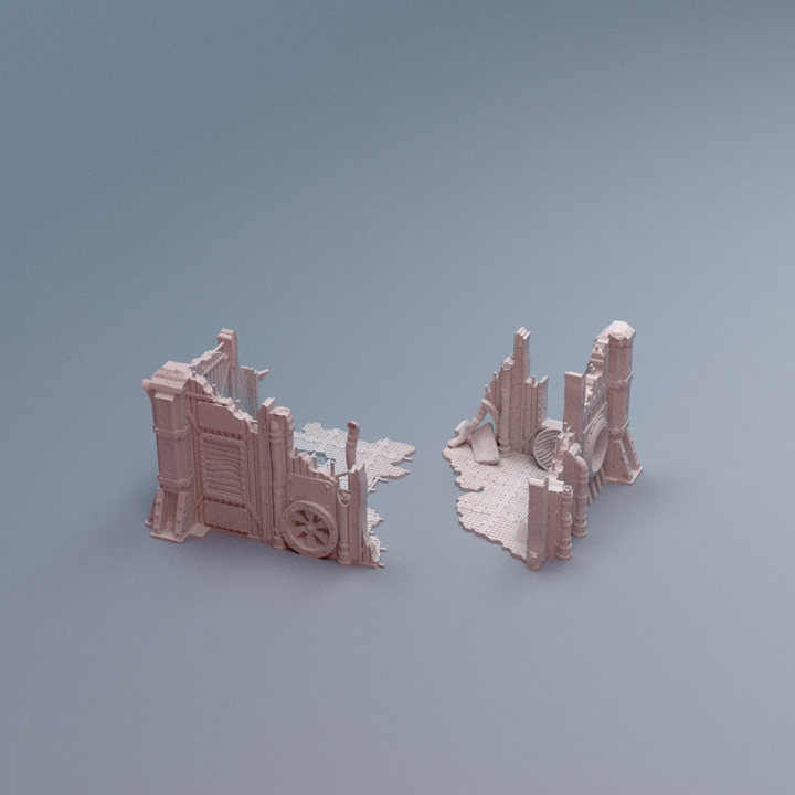 Corvus Games Terrain 3D printable Secundus Ruins terrain for 28mm - 40mm grimdark scifi tabletop wargaming