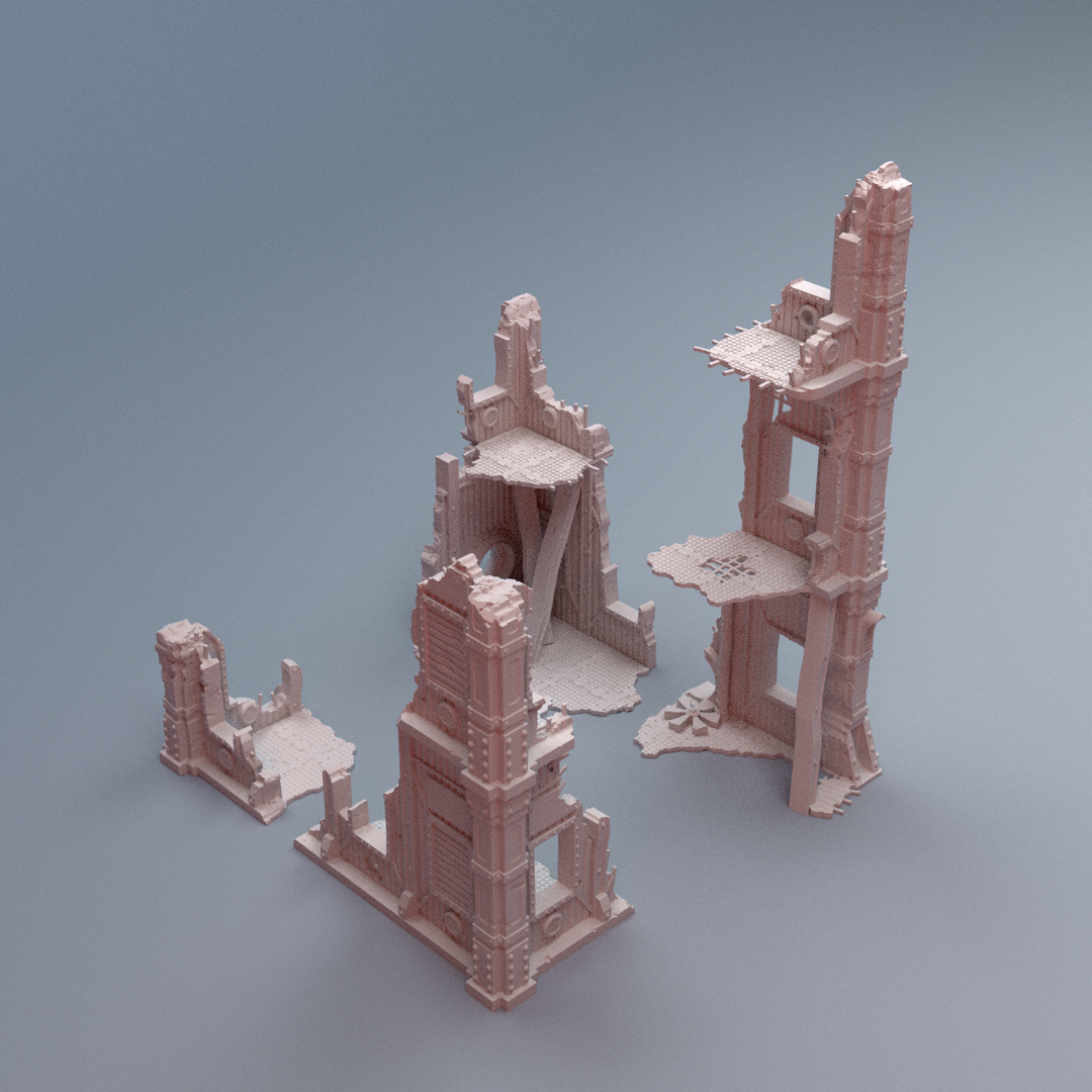 Corvus Games Terrain 3D printable Secundus Ruins terrain for 28mm - 40mm grimdark scifi tabletop wargaming