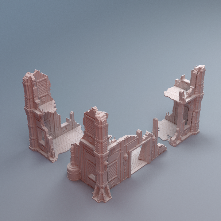 Corvus Games Terrain 3D printable Secundus Ruins terrain for 28mm - 40mm grimdark scifi tabletop wargaming