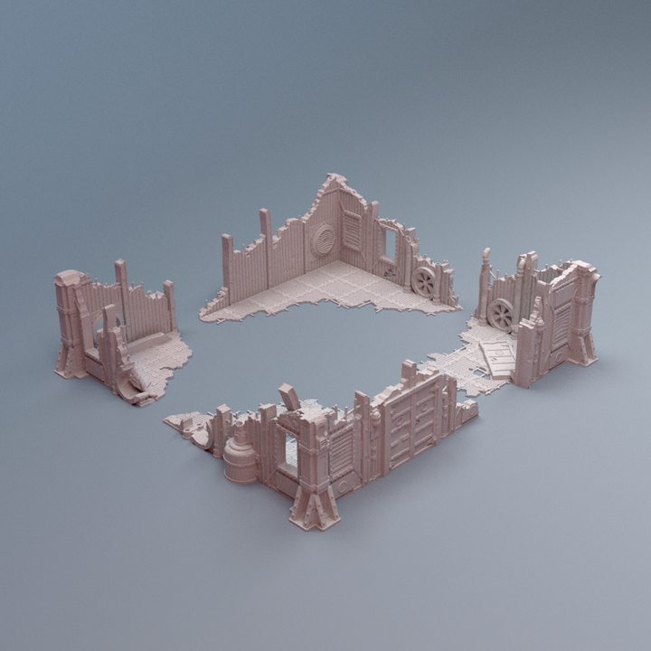 Corvus Games Terrain 3D printable Secundus Ruins terrain for 28mm - 40mm grimdark scifi tabletop wargaming