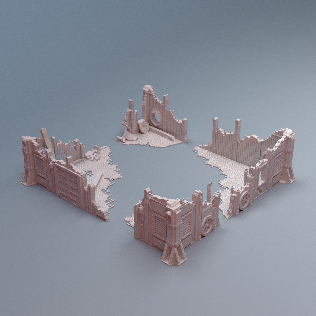 Corvus Games Terrain 3D printable Secundus Ruins terrain for 28mm - 40mm grimdark scifi tabletop wargaming